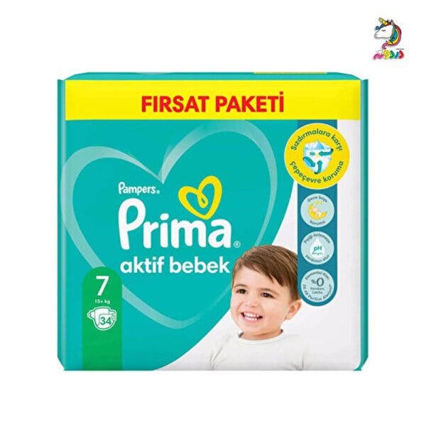پوشک پریما ترک اونتاژ سایز 7 بسته 34 عددی - Image 1