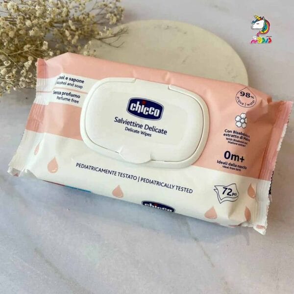 دستمال مرطوب کودک 98% آب 72 برگ چیکو chicco - Image 3