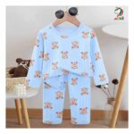 ست بلوز و شلوار بچه گانه وارداتی جنس نخی کبریتی - Image 4