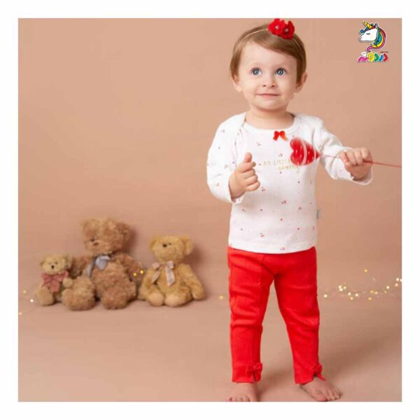 شلوار قرمز نوزادی طرح گیلاس برند دانالو - Image 3