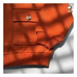 بلوز تک یقه دار تک جیب آجری بچگانه - Image 4