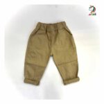 بلوز شلوار کودکانه خاکی یقه دار - Image 4