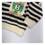 بلوز شلوار کودک طرح پاندا راه راه مشکی - Image 5