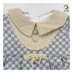 سارافون ژاکارد جلو دکمه طوسی بچه گانه - Image 3