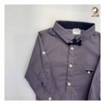 شومیز بادی پسرانه طوسی بنفش مجلسی پاپیون دار - Image 4