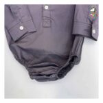 شومیز بادی پسرانه طوسی بنفش مجلسی پاپیون دار - Image 12