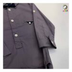 شومیز بادی پسرانه طوسی بنفش مجلسی پاپیون دار - Image 5