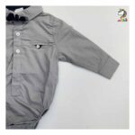 شومیز بادی طوسی پاپیون دار پسرانه مجلسی - Image 3