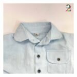 شومیز کودکانه کتان پشت گلدوزی آبی - Image 3