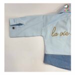 شومیز کودکانه کتان پشت گلدوزی آبی - Image 7