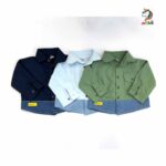 شومیز کودکانه کتان پشت گلدوزی سبز - Image 2