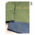 شومیز کودکانه کتان پشت گلدوزی سبز - Image 8