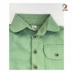 شومیز کودکانه کتان پشت گلدوزی سبز - Image 4