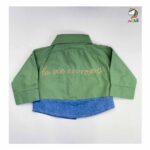 شومیز کودکانه کتان پشت گلدوزی سبز - Image 7