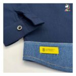 شومیز کودکانه کتان پشت گلدوزی سرمه ای - Image 3