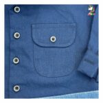 شومیز کودکانه کتان پشت گلدوزی سرمه ای - Image 8