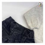 کراپ دامن بچه گانه جین مشکی - Image 3