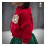 کراپ دامن کودکانه سبز قرمز - Image 3