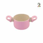 سرویس قابلمه تفلون گرانیتی 4 پارچه عروس سایز کوچک صورتی کودک - Image 2