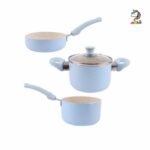 سرویس قابلمه تفلون گرانیتی 4 پارچه عروس سایز بزرگ کودک