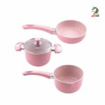 سرویس قابلمه تفلون گرانیتی 4 پارچه عروس سایز بزرگ کودک - Image 2