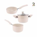 سرویس قابلمه تفلون گرانیتی 4 پارچه عروس سایز بزرگ کودک - Image 3