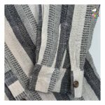 پیراهن نقلی راه راه کنفی طوسی بچگانه - Image 4