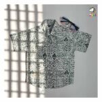 پیراهن نقلی میکرو چاپ سبز پررنگ بچگانه