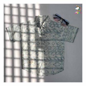 پیراهن نقلی میکرو چاپ نیلی بچگانه