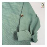 پیراهن کنفی دکمه مخفی سبز کودکانه - Image 3