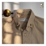 پیراهن کنفی دکمه مخفی نسکافه ای کودکانه - Image 3