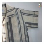 پیراهن کنفی یقه انگلیسی راه راه طوسی بچگانه - Image 4