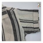 پیراهن کنفی یقه انگلیسی راه راه مشکی بچگانه - Image 5