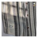 پیراهن کنفی یقه انگلیسی راه راه مشکی بچگانه - Image 4