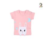 آستین کوتاه دخترانه خرگوش تکه دوزی برند برگ سبز