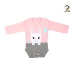 زیر دکمه دار بلند دخترانه خرگوش تکه دوزی برند برگ سبز