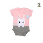 زیر دکمه دار کوتاه دخترانه خرگوش تکه دوزی برند برگ سبز