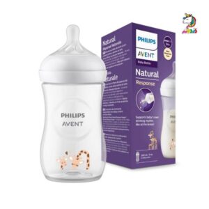 شیشه شیر طلقی طرح زرافه 260 میل اونت avent