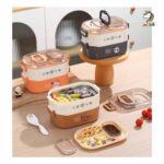 ظرف غذا (لانچ باکس) دو طبقه استیل دسته دار - Image 2