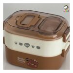 ظرف غذا (لانچ باکس) دو طبقه استیل دسته دار - Image 3