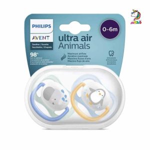 پستانک دو عددی الترا انیمال 6 – 0 ماه فیل و پنگوئن اونت Avent Ultra Air Animals