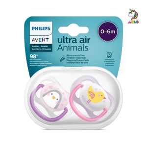 پستانک دو عددی الترا انیمال 6 – 0 ماه پنگوئن و جوجه اونت Avent Ultra Air Animals