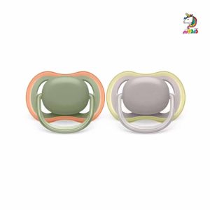 پستانک الترا ایر 18 - 6 طوسی و سبز اونت Avent Ultra Air