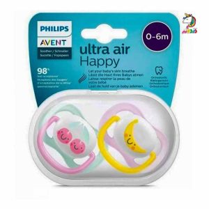 پستانک دو عددی الترا هپی 6 - 0 گیلاس و موز اونت Avent Ultra Air Happy