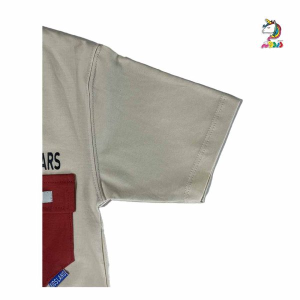 تیشرت و شلوارک بچگانه جیب دار کرم - Image 5