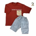 تیشرت و شلوارک جیب دار قرمز