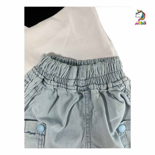 تیشرت و شلوارک بچگانه جیب دار سفید - Image 5