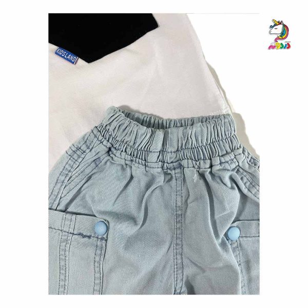 تیشرت و شلوارک بچگانه جیب دار سفید - Image 7