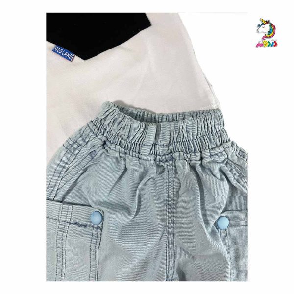 تیشرت و شلوارک بچگانه جیب دار سفید - Image 9