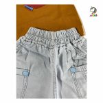 تیشرت و شلوارک بچگانه جیب دار خردلی - Image 4